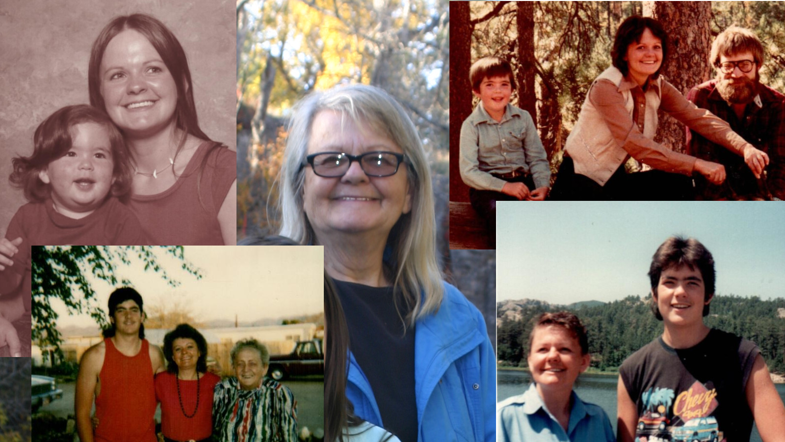 Collage of photos of Nancy Fry, John's Mom