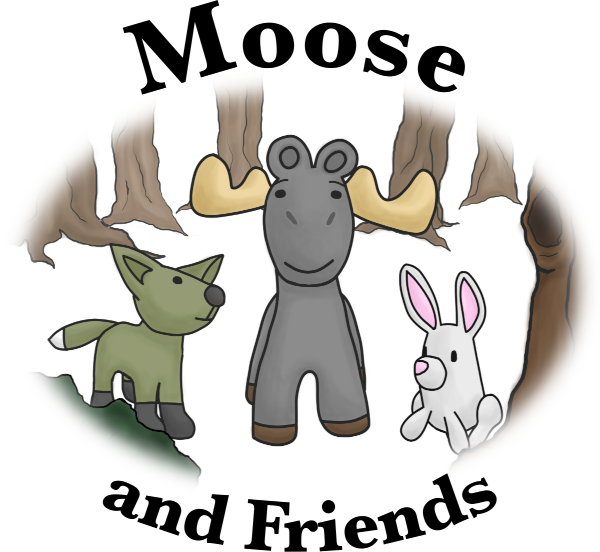 Moose and Friends Series logo with Moose, Fox and Rabbit